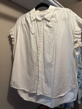 Madewell White Short Sleeve Button-Down Shirt